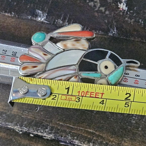 Huge Zuni Vintage S. Esalio Signed Owl Ring - Picture 7 of 8